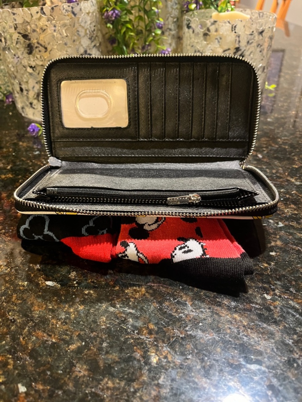 NWOT Disney parks Mickey Mouse Loungefly wallet w/ NWT socks - Picture 6 of 7